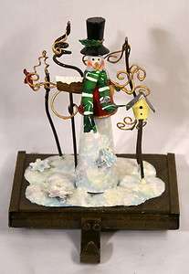 Snowman Stocking Holder Birdhouses Snow Man Snowflakes Heavy Metal 