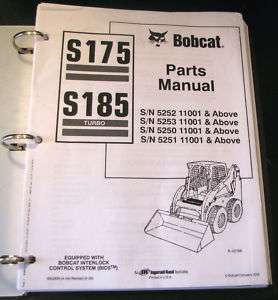 Bobcat S175 S185 Skid Steer Loader Part Manual w/Binder  