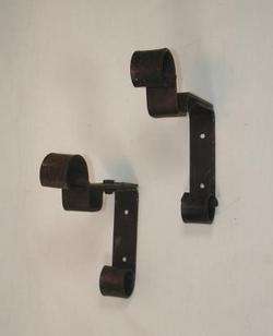 Vintage WROUGHT IRON Pair of Curtain Rod BRACKETS  