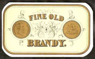 Early Bottle Label FINE OLD BRANDY Napoleon 3 Lempereur  