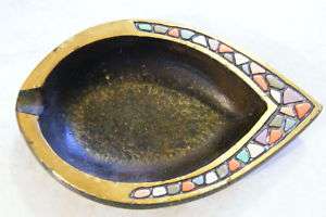 Vintage DAYAGI ASHTRAY Hammered Brass MADE IN ISRAEL  