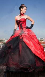 Unique bridal gowns Wedding dress Prom gown Quinceanera dress red 