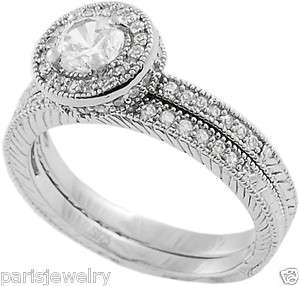 Carat Diamond Sterling Silver Bridal Ring Set  