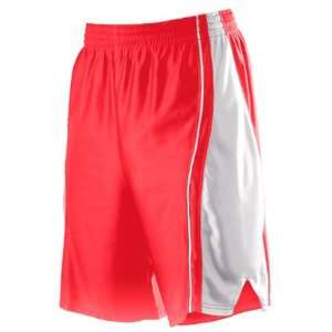 Alleson 547P Adult Dazzle Basketball Shorts SC/WH   SCARLET/WHITE AM