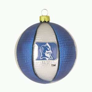   Blue Devils Glass Basketball Christmas Ornaments 3.5