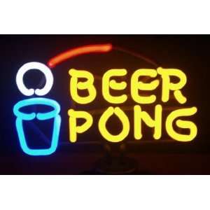 Beer Pong Neon Sign & Light   Shines Solid or Flashes