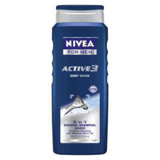 Nivea for Men Active 3 Body Wash Body, Hair & Shave 500ml/16.9oz.Opens 