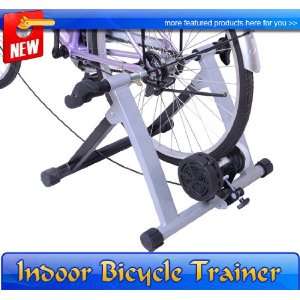 New Silver Black Magnetic Bicycle Bike Trainer Stand Indoor Kinetic 
