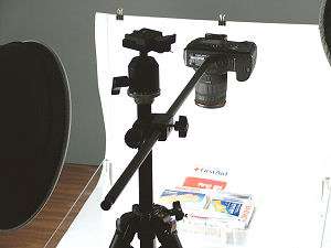  the HCM clamped to a tripod riser pole thus positioning the camera 