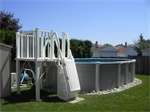 Above Ground Resin Swimming Pool Deck w/Ladders  