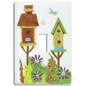 Bird Houses Porcelain   1 Toggle Wallplate