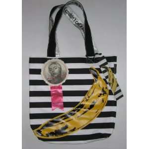  Andy Warhol Banana Black and White Striped Canvas Tote Bag 