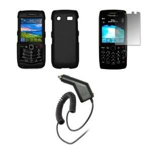  BlackBerry Pearl 3G 9100   Premium Black Rubberized Snap 