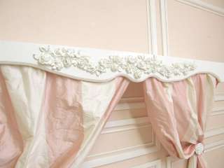 Shabby Cottage Chic Rose White Curtain Canopy Box Bed  