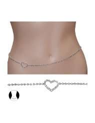 sg paris teenager body jewelry belly chain 95cm rhodium crystal glass