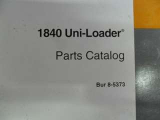 Case 1840 Uni Loader Parts Catalog Manual  