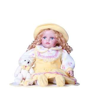  LIV 24 Porcelain Toddler w/Bear Dolls By Golden Keepsakes 