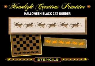 Halloween Stencil ~ Halloween Black Cat Border  