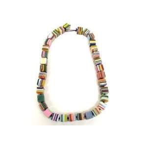  R Sobral Jackie Brazil Resin Cube Beaded Necklace Pop Art 