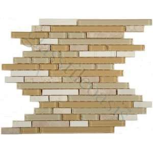   Bricks Peach Random Brick Series Glossy & Unpolished Glass and Stone