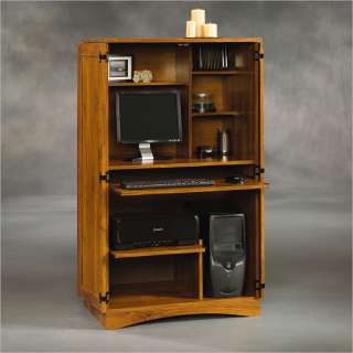 Harvest Mill Collection Abbey Oak Computer Armoire 042666606585  