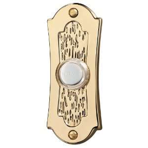   PB27LPB Wired Lighted Door Chime Push Button, Polished Brass Finish