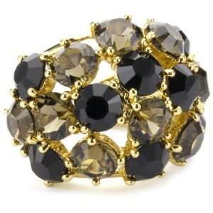   Turk Jewel Encrusted Gold On Black And Brown Ring, Size 6 Jewelry