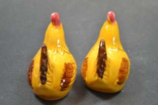 Yellow Rooster and Hen S&P Shaker Set Ceramic Vintage  