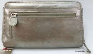 Mundi My Big Fat Wallet Pewter Marbelized Faux Leather NWT in Box $35 