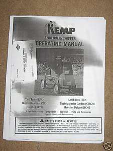 KEMP Shredder Chipper Manual for Master GardenerMORE  