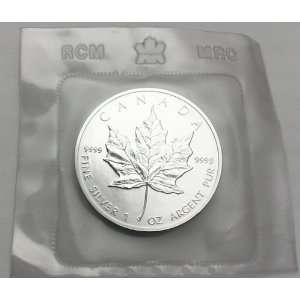    1989 Silver Maple Leaf Uncirculated Canadian Coin 
