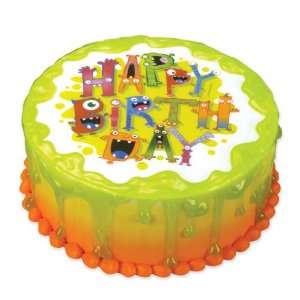 Edible Monster Birthday Cake Decal (1 Grocery & Gourmet Food