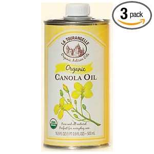 La Tourangelle Organic Canola Oil, 16.9 Ounce Tins (Pack of 3)