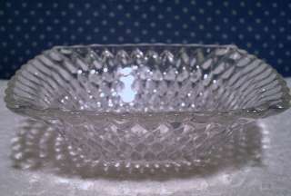 Square Diamond Pattern Clear Glass 6 1/2 Bowl  