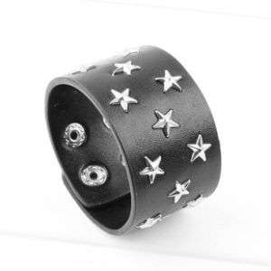 Cool PU Five pointed Star Snapper Bangle Bracelet F036B  