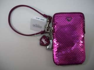 Coach Poppy Sequin Universal Case Wristlet Cell Phone Case 60681 NWT 