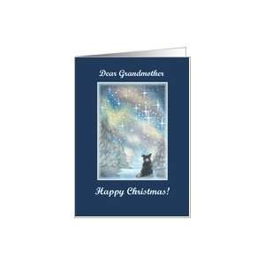 happy christmas, paper cards, dog, puppy, stars, grandmother, Card