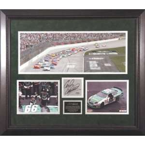 Carl Edwards Framed Mini Panoramic with Autographed Plate and 2 