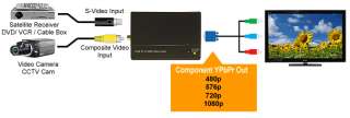 Composite RCA SV To VGA HD Component Video Scaler 1600x1200 1080p 