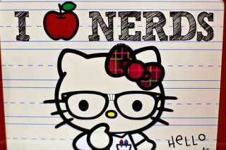 Hello Kitty I Love Nerd Face Glasses plaid LOUNGEFLY Geek Sanrio 