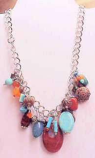 Treska EL DORADO turquoise copper cluster necklace R$36  