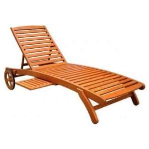   Royal Tahiti Outdoor Wood Chaise Lounge with Wheels