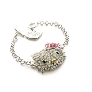  Hello Kitty Austrian Crystal Charm Toggle Bracelet 