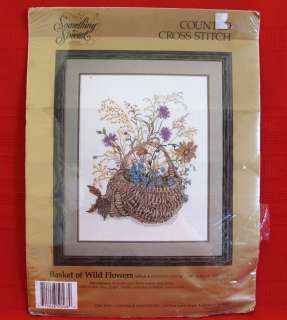  Special Candamar BASKET OF WILD FLOWERS COUNTED CROSS STITCH KIT