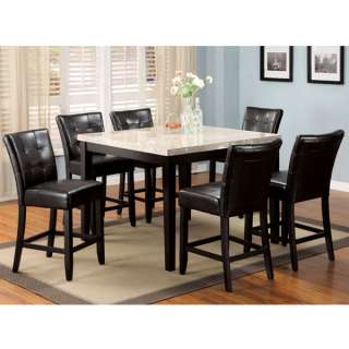 Marion 7 Piece Marble Top Counter Height Table Set  