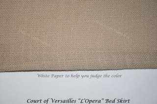 Court of Versailles LOpera KING Bedskirt Solid Khaki Linen look 