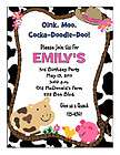 Farm Cow print western barn Birthday Party Invitation​s