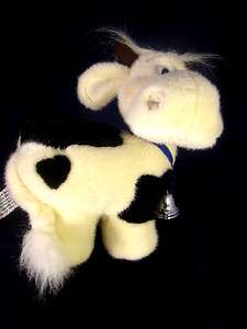   and white vintage Russ Stuffed animal Cow plush toy animal  