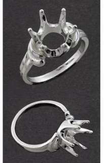   Round Semi Offset Sterling Silver Cast Ring Setting (Ring Sizes 4  11