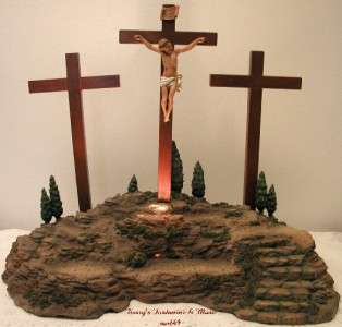   ITALY 5 LITED CRUCIFIXION SCENE 4PC CHRIST ON CROSS EASTER 50601 NIB